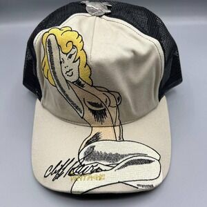 Vintage Cliff Raven Hat Brown Ed Hardy Japanese tattoo Snap back Trucker Cap 90s